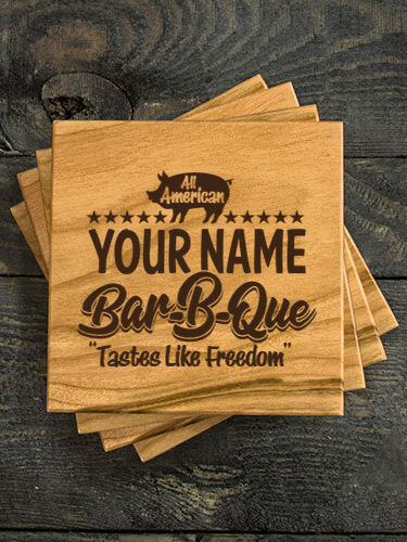 All American BBQ : Coasters - Engraved