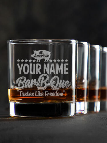 All American BBQ : Rocks Glasses - Engraved
