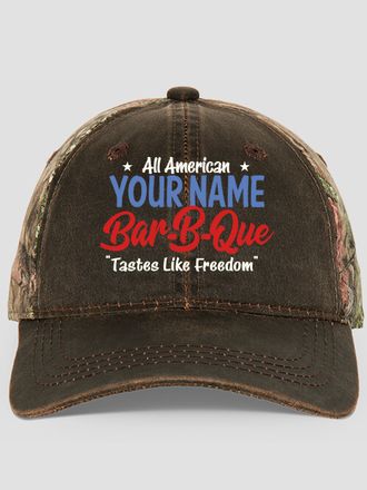 All American BBQ : Embroidered 2-Tone Camo Hats