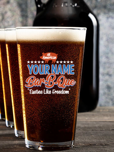 All American BBQ : Growler Pint Glass Gift Sets - Color Printed