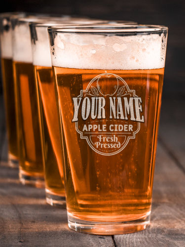 Apple Cider : Pint Glasses - Engraved