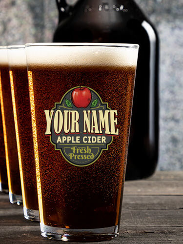 Apple Cider : Growler Pint Glass Gift Sets - Color Printed