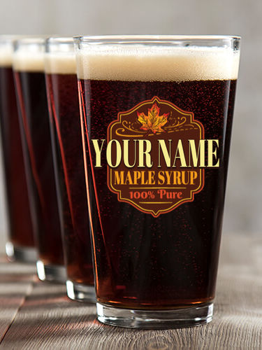 Maple Syrup : Pint Glasses - Color Printed