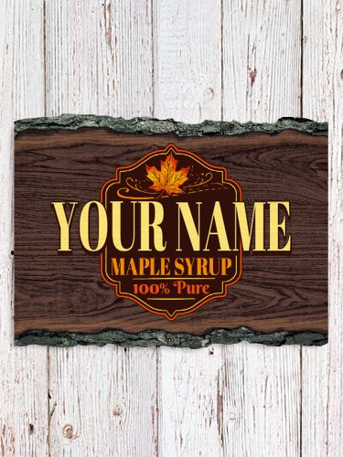 Maple Syrup : Faux Sliced Log Plaque