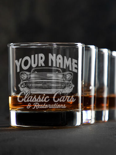 Classic Cars II : Rocks Glasses - Engraved