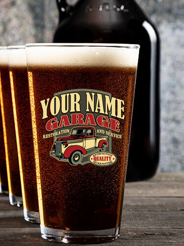 Classic Garage : Growler Pint Glass Gift Sets - Color Printed