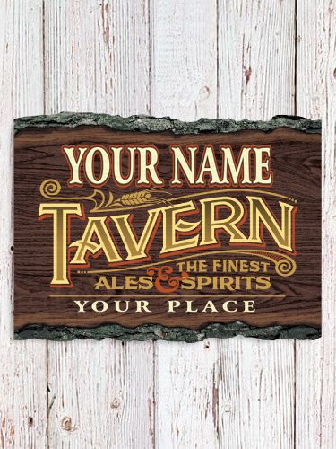 Tavern : Faux Sliced Log Plaque