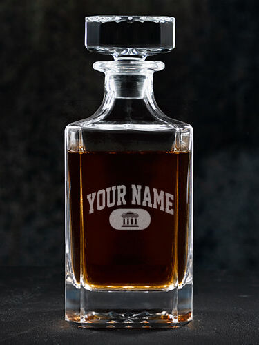 Greek Varsity : Whiskey Decanter - Engraved