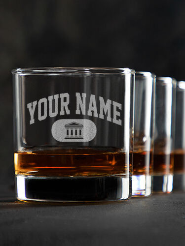 Greek Varsity : Rocks Glasses - Engraved
