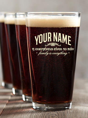 Greek Family Is Everything : Pint Glasses - Color Printed