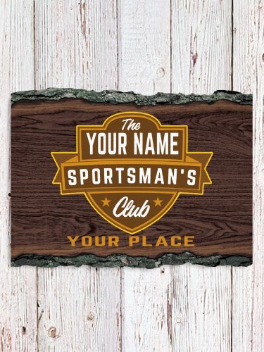 Sportsman's Club : Faux Sliced Log Plaque