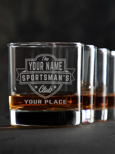 Sportsman's Club : Rocks Glasses - Engraved