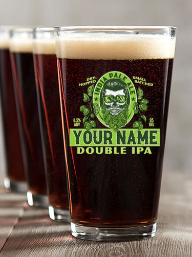 Double IPA : Pint Glasses - Color Printed