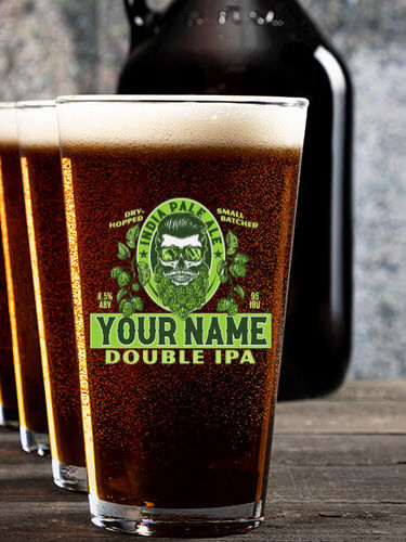 Double IPA : Growler Pint Glass Gift Sets - Color Printed