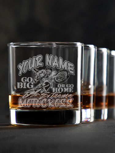 Extreme Motocross : Rocks Glasses - Engraved