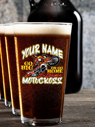 Extreme Motocross : Growler Pint Glass Gift Sets - Color Printed