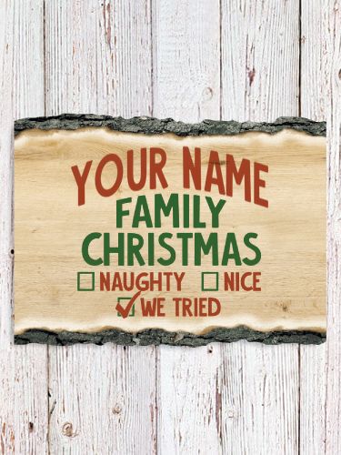 We Tried : Faux Sliced Log Plaque
