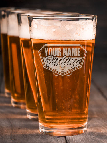 Fishing : Pint Glasses - Engraved