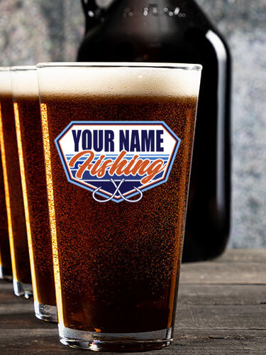 Fishing : Growler Pint Glass Gift Sets - Color Printed