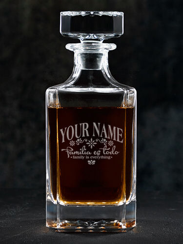 Familia es Todo : Whiskey Decanter - Engraved