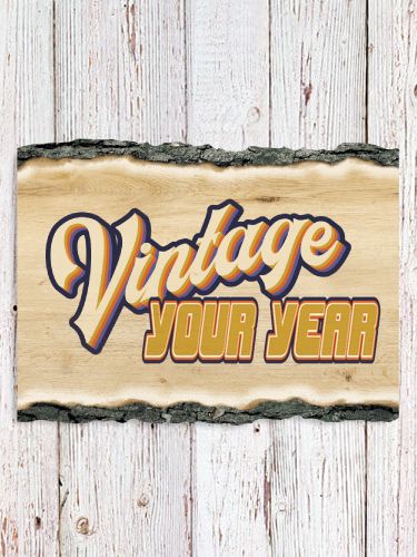 Vintage : Faux Sliced Log Plaque