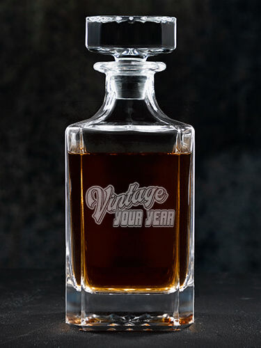 Vintage : Whiskey Decanter - Engraved