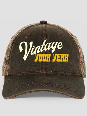 Vintage : Embroidered 2-Tone Camo Hats