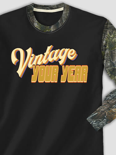 Vintage : Printed 2-Tone Camo Long Sleeves
