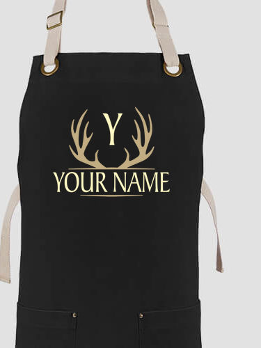 Antler Monogram : Printed Canvas Work Aprons