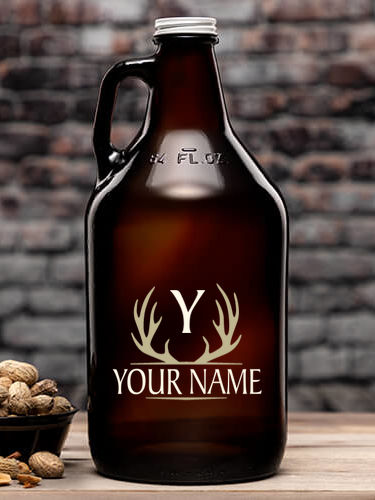 Antler Monogram : Beer Growlers - Color Printed