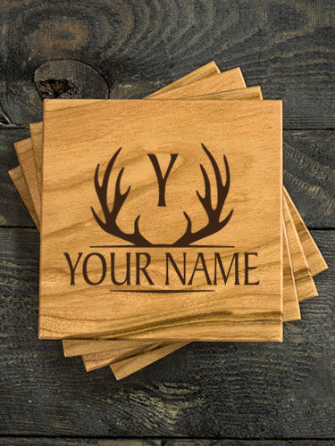 Antler Monogram : Coasters - Engraved