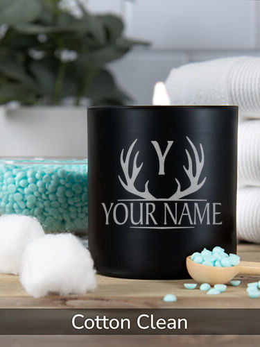 Antler Monogram : 11oz. Engraved Scented Candles