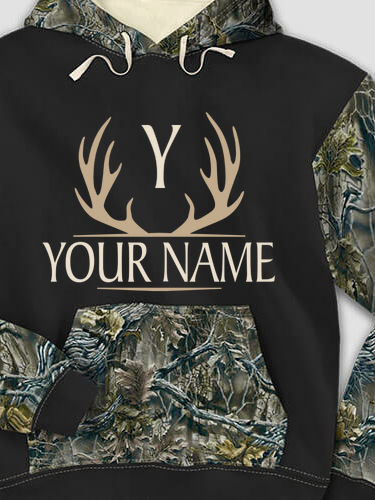 Antler Monogram : Printed 2-Tone Camo Hoodies