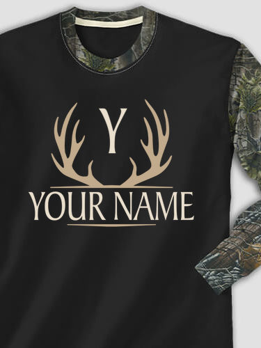 Antler Monogram : Printed 2-Tone Camo Long Sleeves