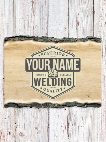Welding : Faux Sliced Log Plaque