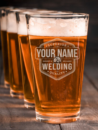 Welding : Pint Glasses - Engraved