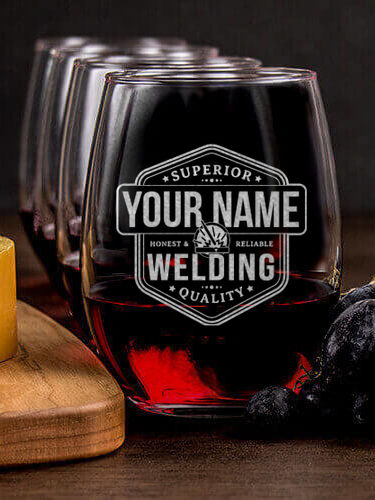 Welding : Cheese Board Wine Glass Gift Sets - Engraved