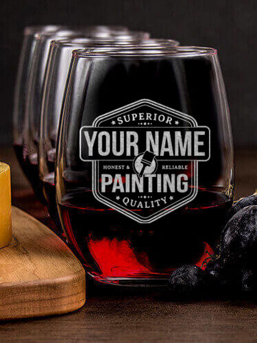 Painting : Cheese Board Wine Glass Gift Sets - Engraved