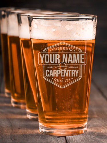 Carpentry : Pint Glasses - Engraved