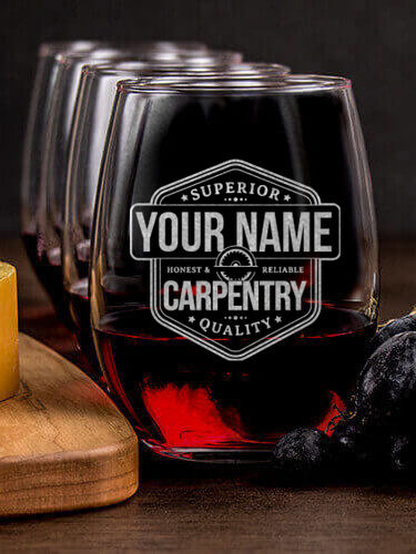 Carpentry : Cheese Board Wine Glass Gift Sets - Engraved