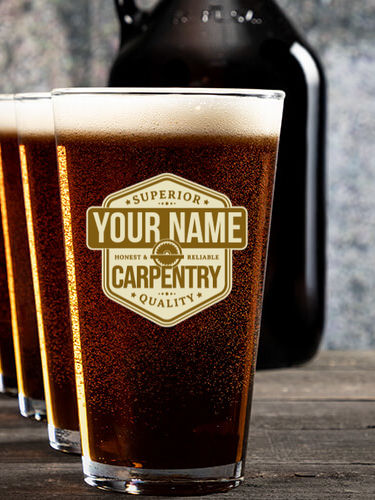Carpentry : Growler Pint Glass Gift Sets - Color Printed