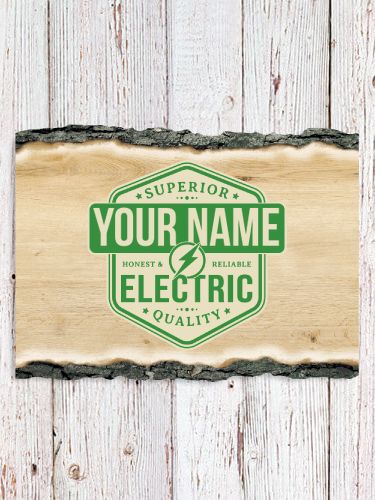 Electric : Faux Sliced Log Plaque