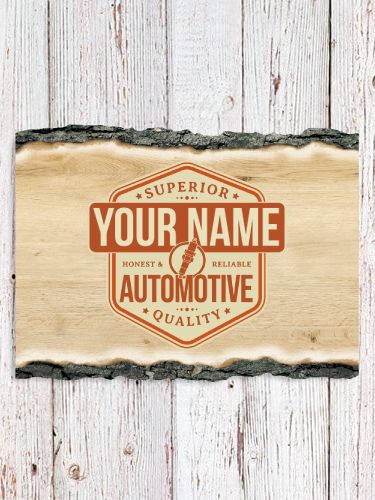 Automotive : Faux Sliced Log Plaque