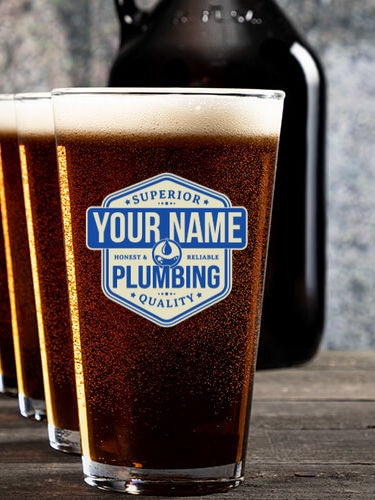 Plumbing : Growler Pint Glass Gift Sets - Color Printed