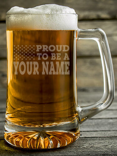 Family Flag : Beer Mugs - Engraved