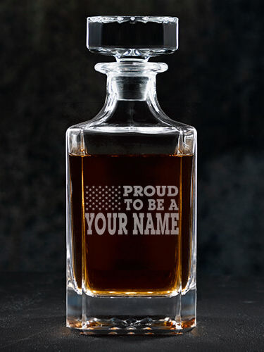 Family Flag : Whiskey Decanter - Engraved