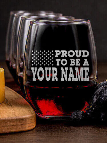 Family Flag : Cheese Board Wine Glass Gift Sets - Engraved