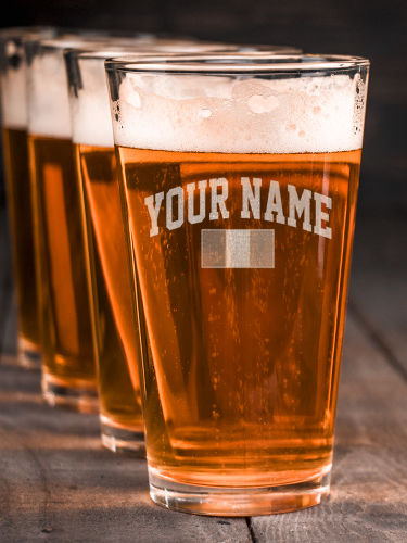 Italian Flag Varsity : Pint Glasses - Engraved