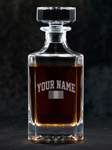 Italian Flag Varsity : Whiskey Decanter - Engraved
