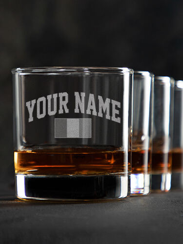 Italian Flag Varsity : Rocks Glasses - Engraved
